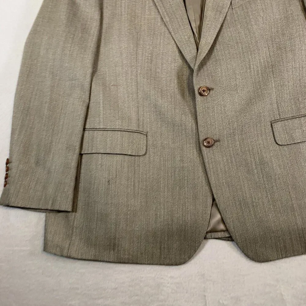 Ralph Ralph Lauren Blazer Men's Sport Coat Size 48R Brown Wool Silk Blend Jacket